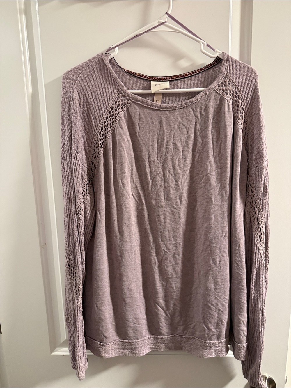 🥳 5 for $25 BUNDLE Knox Rose Lavender Crochet-Detail Long Sleeve Sweater